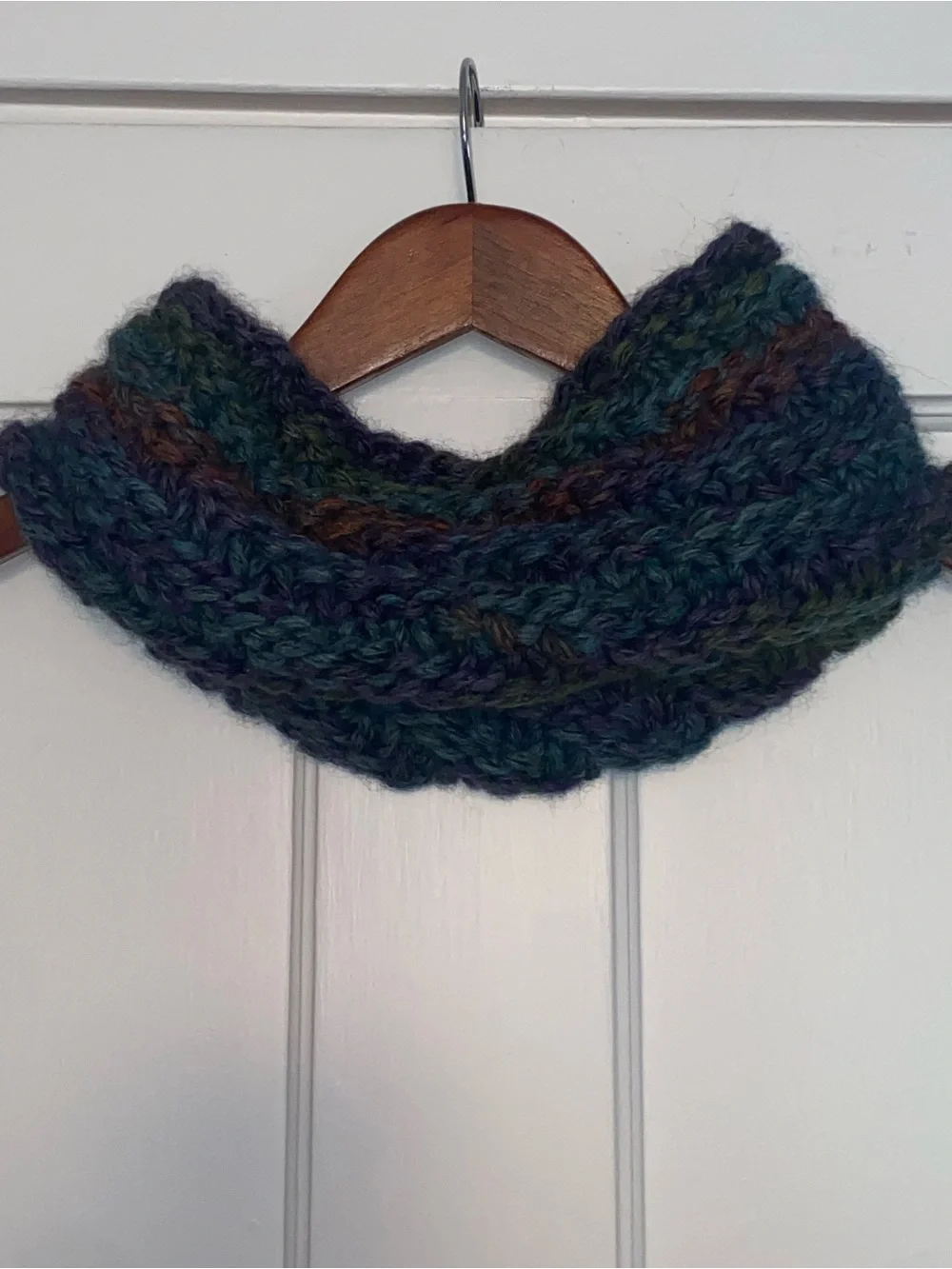 Handmade infinity scarf with multi color design for fall / winter